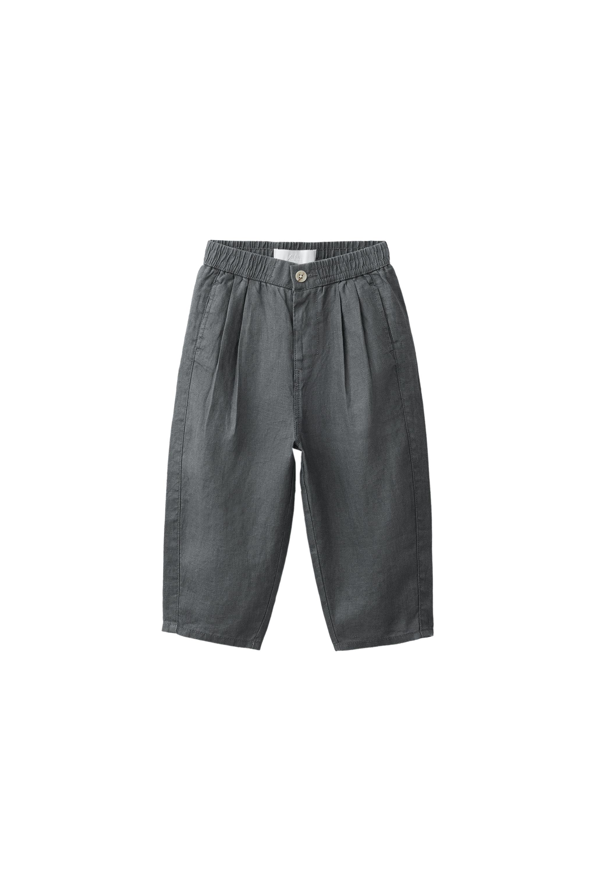 100% LINEN PLEATED PANTS